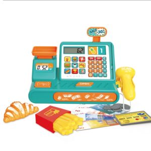 Electronic Cash Register Toy Set with Scanner and Play Food - Image 3