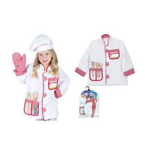 Chef Costume Kids,  Children Cooking Dress Up, White, Ages 3-8 Years - Image 4