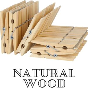 24 Clothes Pins | Classic Wooden Clothes Pegs - Image 3