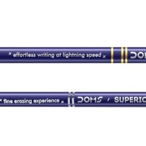 Doms Superio Super Dark Graphite Pencils Pack of 12 Pencils| With FREE 1 Eraser 1 Pencil Sharpner 1 Point Protection Cap & 1 Cleaning Brush| With Storage Case Metal Body - Image 4