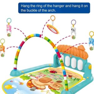 Kick and Play Musical Keyboard Piano Baby Gym and Fitness Rack with Hanging Rattles, Lights & Mat - Image 3