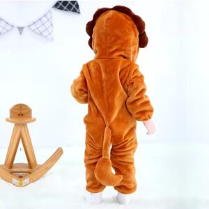 Kids Cute Lion Hooded Fleece Onesie Pajama – Soft Animal Costume Romper - Image 3