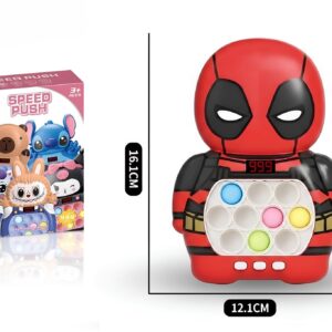 Speed Push Pop Game – Superhero Quick Push Fidget Toy with Light & Sound, Handheld Reaction Game for Kids (16.1cm) - Image 1