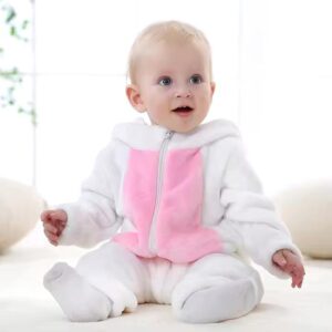 Kids Cute Rabbit Hooded Fleece Onesie Pajama – Soft Animal Costume Romper - Image 4
