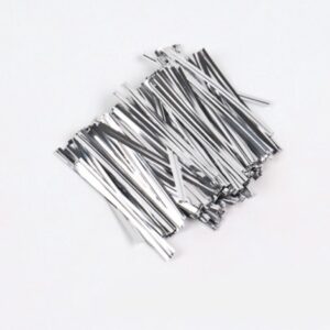 Metallic Silver Twist Ties 8cm - Image 3