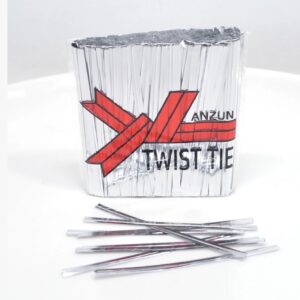 Metallic Silver Twist Ties 8cm - Image 1