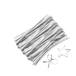 Metallic Silver Twist Ties 8cm - Image 2
