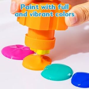DELI FINGER PAINT 12 COLOURS 18ML WITH PUZZLE STAMP DESIGN - Image 4