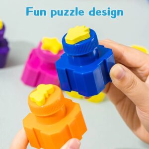 DELI FINGER PAINT 12 COLOURS 18ML WITH PUZZLE STAMP DESIGN - Image 3