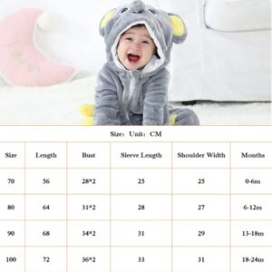 Kids Cute Elephant Hooded Fleece Onesie Pajama – Soft Animal Costume Romper - Image 4