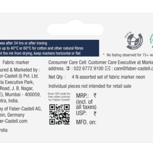 Faber-Castell  Fabric Marker Neon Set of 4 - Image 3