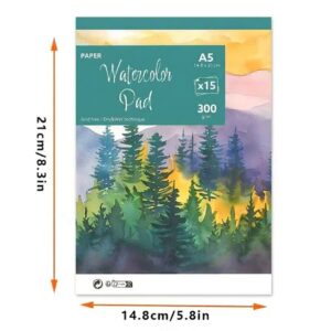 Premium A5 Watercolor Pad for Wet & Dry 15 Sheets 300g/m² - Image 4