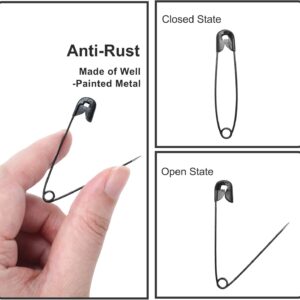 200 PCS 19mm / 3/4 Inch Black Metal Mini Safety Pins for Clothing Tags, DIY Crafts, Jewelry Making - Image 5