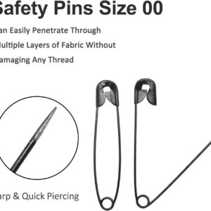 200 PCS 19mm / 3/4 Inch Black Metal Mini Safety Pins for Clothing Tags, DIY Crafts, Jewelry Making - Image 3