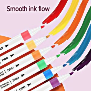 Deli ColoRun Acrylic Marker 24-Color Set (C189-24) – 1mm Fine Bullet Tip, Multi-Surface Paint Pens for DIY, Rock Painting, and Canvas - Image 4