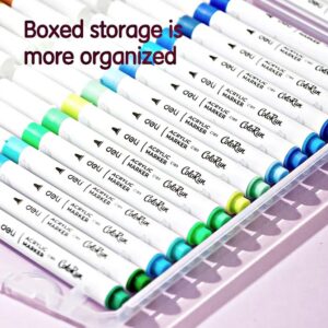 Deli ColoRun Acrylic Marker 24-Color Set (C189-24) – 1mm Fine Bullet Tip, Multi-Surface Paint Pens for DIY, Rock Painting, and Canvas - Image 5