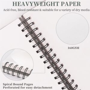 Eisuccess A4 Spiral-Bound Sketch Pad – 160GSM Heavyweight Paper, 24 Sheets - Image 3