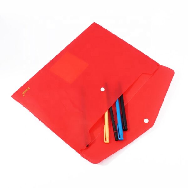FOSKA A4 RED BUCKLE FILE POCKET