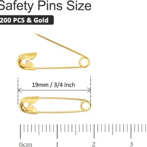 200 PCS 19mm / 3/4 Inch Safety Pins Gold Sewing Pins DIY Crafts - Image 3