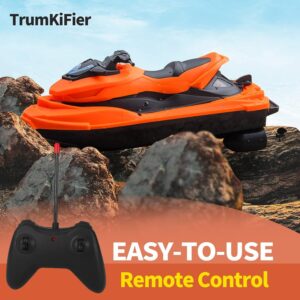 Remote Control Jet Ski for Pool and Lake, Motorized Rc Boat Floating Toys for Kids (Orange) - Image 3
