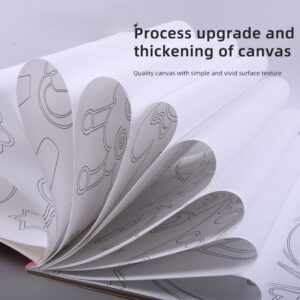 Pan Wen Bo Creative Funky Kids Canvas Pad – 10 Pre-Printed Artist Sheets (24x30cm) - Image 3