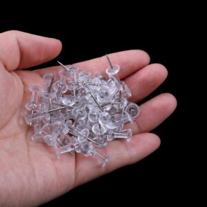100-Piece Premium Clear Push Pins – Standard Steel Point Thumb Tacks with Reusable Storage Jar - Image 6