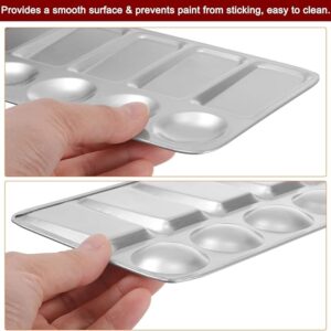 Paint Palette Tray 9" x 4.3" 12 Wells Aluminum Rectangle Paint Mixing Pallet DIY Painting - Image 3