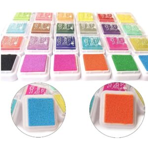 24-Color Rainbow Craft Ink Pad Set - Non-Toxic for Kids & DIY Projects - Image 5