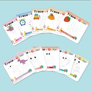 10-Piece Trace & Color Early Learning Workbook Set - Image 3
