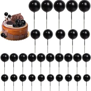 Black Sphere Ball Cake Toppers - Mixed Size Decorating Set - Image 3