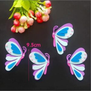 3D Butterfly EVA Foam Wall Stickers - 4 Pcs Multi-Layer Self-Adhesive Crafts for Kids' - Image 3