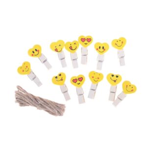 Emoji Heart Wooden Clip Set - Image 3