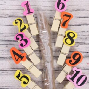 Decorative Number Clip Set with Jute Twine - Image 3