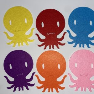 Premium Colorful Felt Octopus Coasters – 6-Piece Heat-Resistant Drink Mat Set –DIY Craft Appliques for Kids' - Image 3