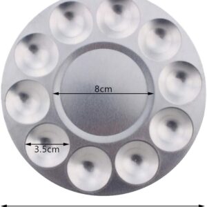 Aluminium Paint Mixing Palette, 10 Compartments Round - Image 7