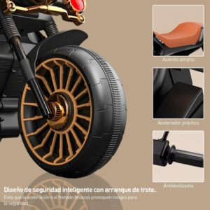 12V Kids’ Electric  Motorcycle – 3-Wheel Ride-On with LED Lights, Music & Bluetooth - Image 4