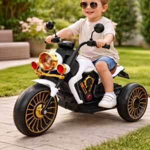 12V Kids’ Electric Motorcycle – 3-Wheel Ride-On with LED Lights, Music & Bluetooth - Image 3