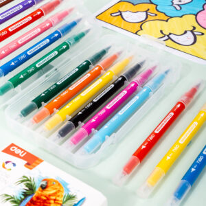 Deli Color Emotion Double-Ended Felt Pen 12pc set vibrant watercolor markers - Image 6