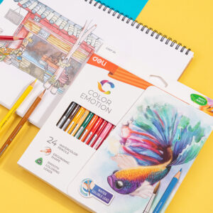 Deli Color Emotion watercolor pencils, 24 vibrant colors C00720. - Image 3