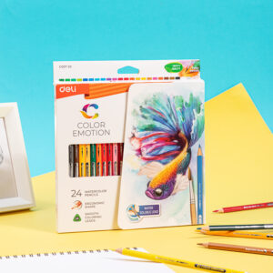 Deli Color Emotion watercolor pencils, 24 vibrant colors C00720. - Image 4