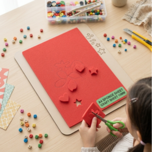 CRAFT SPONGE SHEET A4 10MM 1pc RED - Image 1